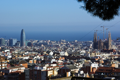 Barcelona Stadtansicht mit sagrada de famila
